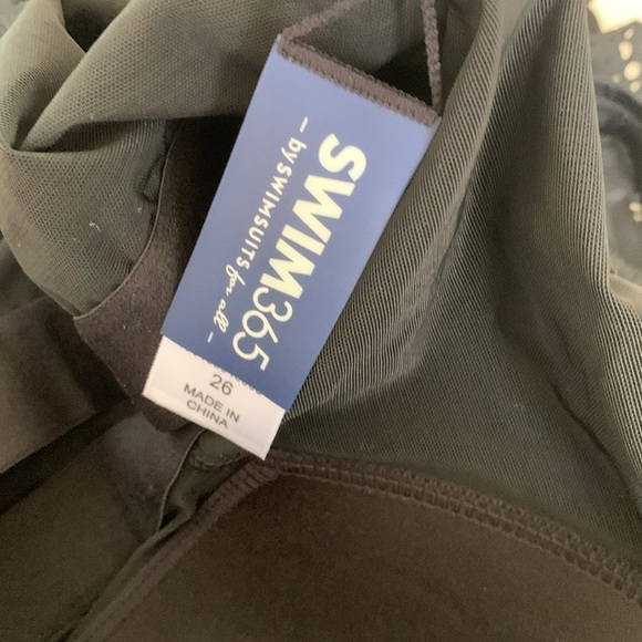 Swimsuits for All Swim 365 Laser Cut Off The Shoulder Swim Dress‎ Black Size 26 - Picture 5 of 15